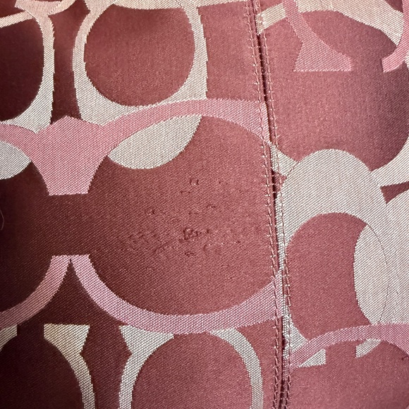 Coach Penelope Optic Art Signature Hippie Plum Crossbody w Metallic Leather Trim - Picture 10 of 10